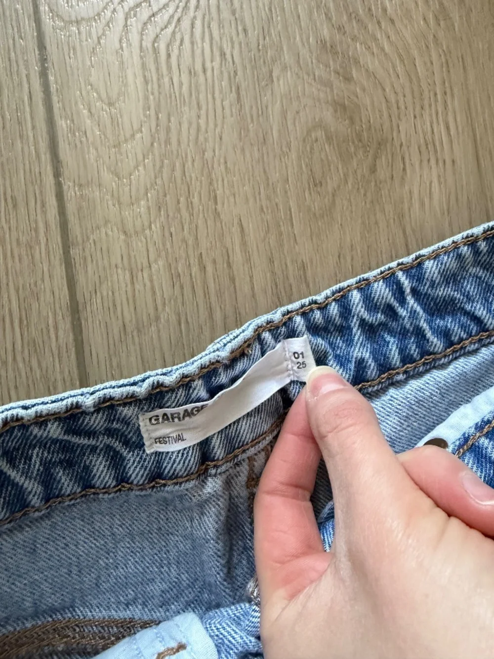 Garage blue denim festival shorts
